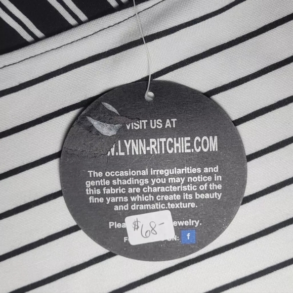 Lynn Ritchie Silver Dress Black and White Striped Knit New with Tags Size Small - Picture 5 of 12